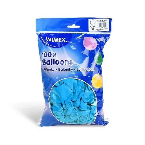 Výhodná Nabídka Wimex 53007 - nafukovací balónky průměr 25 cm, nebesky modré - 100 ks