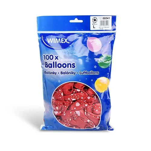 Jen Po Omezenou Doba Wimex 58541 - nafukovací balónek Srdce průměr 30 cm, bílo-červený - 100 ks