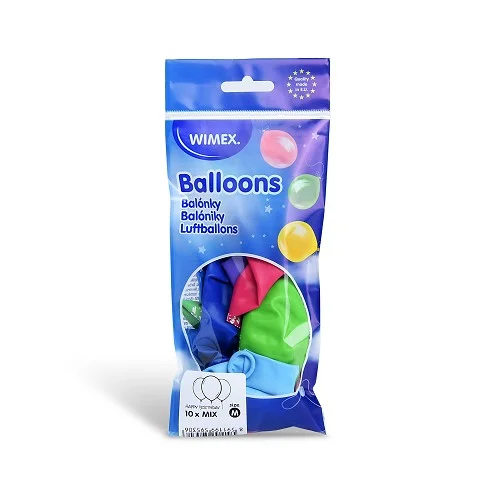 Wimex 59530 - nafukovací balónek HAPPY BIRTHDAY průměr 25 cm, barevný mix - 10 ks Nejlepší Cena