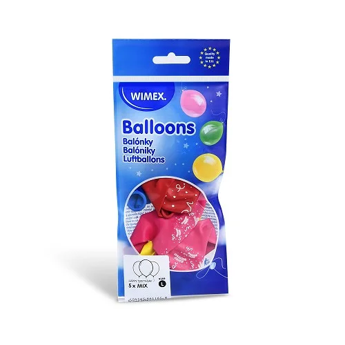 Jen Po Omezenou Doba Wimex 59540 - nafukovací balónek HAPPY BIRTHDAY průměr 30 cm, barevný mix - 5 ks