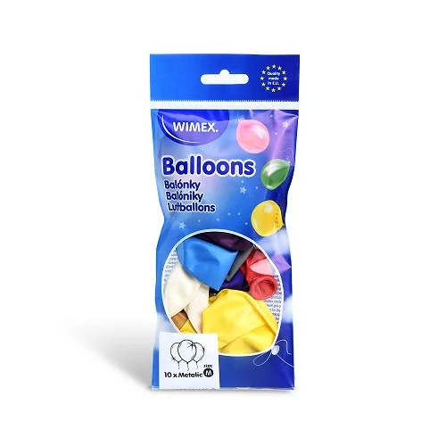 Wimex 53599 - nafukovací balónek průměr 25 cm, barevný mix metalických barev - 10 ks Výhodná Nabídka