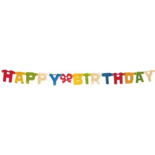 Ověřený Wimex 66806 - papírová girlanda HAPPY BIRTHDAY, 11 cm × 1,5 m, mix barev