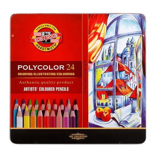 Nakupujte Hned Koh-i-noor POLYCOLOR 3824/24 - umělecké pastelky v plechovém pouzdře - 24 ks