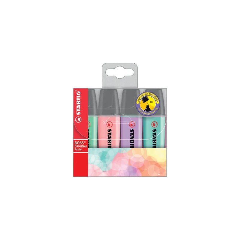 Zvýrazňovač STABILO® BOSS ORIGINAL PASTEL / sada 4 ks Tovární Cena