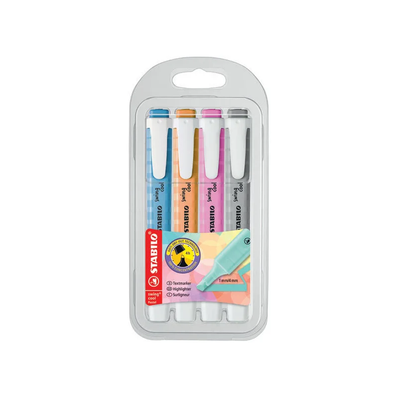 Zvýrazňovač STABILO® SWING COOL Pastel / sada 4 ks Finální Výprodej
