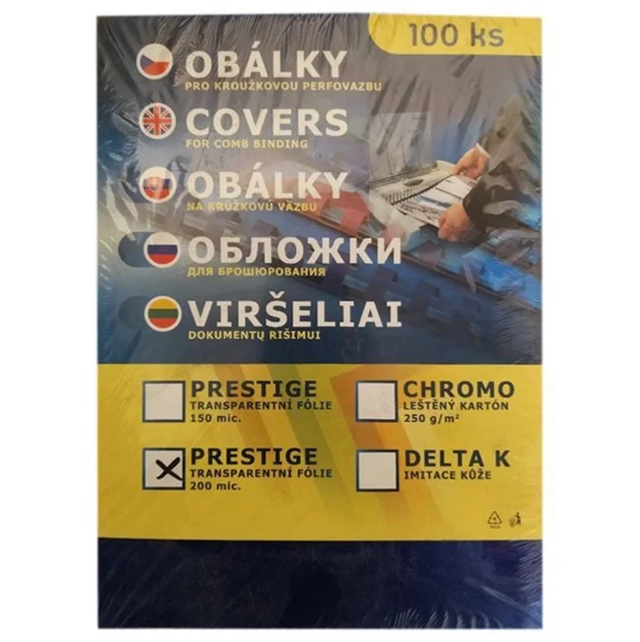 Folie pro kroužkovou vazbu A4, čirá, 200mic, 100ks Autentický