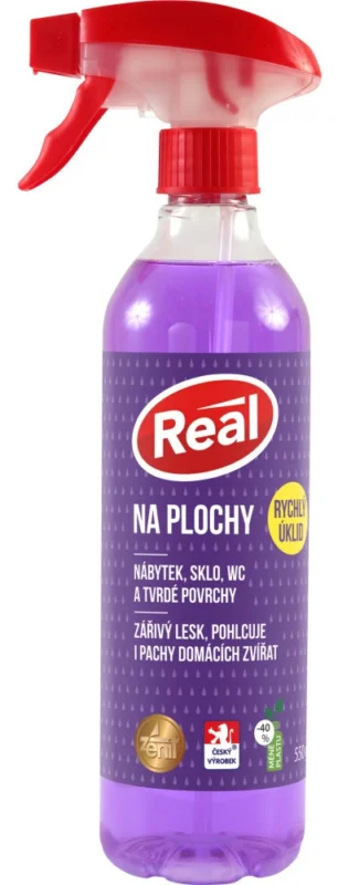 Akční Nabídka Čistič na sklo a nábytek Real, rozprašovač, 550ml