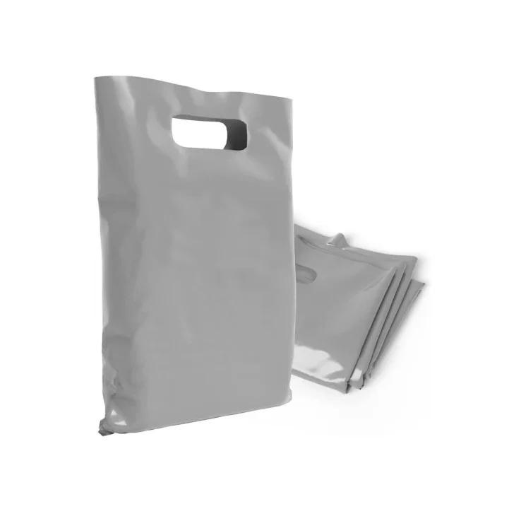 Must-Have Taška LDPE, 38 x 44cm, průhmat, 0.045, stříbrná, 25ks