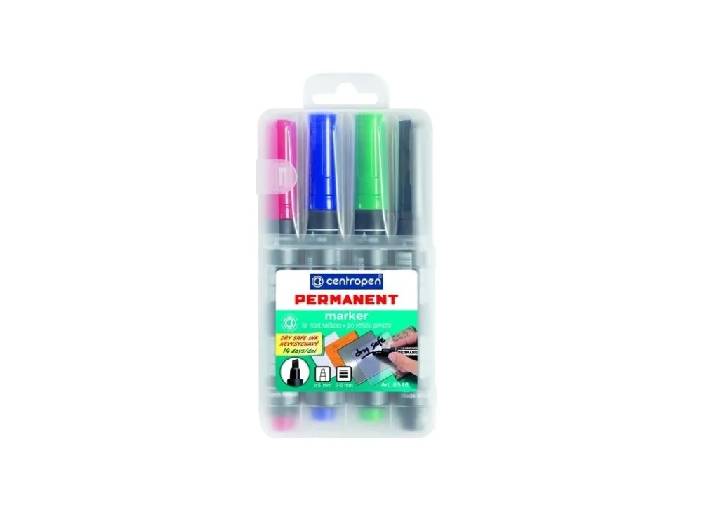 Akce Permanentní popisovač Centropen 8516, sada 4 barev