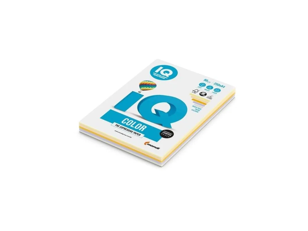 Barevný papír IQ Color A4, trendový mix, 80 g/m2, 250l. Must-Have