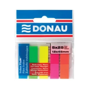 Zlevněný Záložky samolepící DONAU, fóliové - 12 x 45 mm, assort