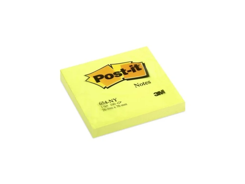 Bloček Post-it, 76 x 76 mm, neonově žlutý, 6 ks Levný