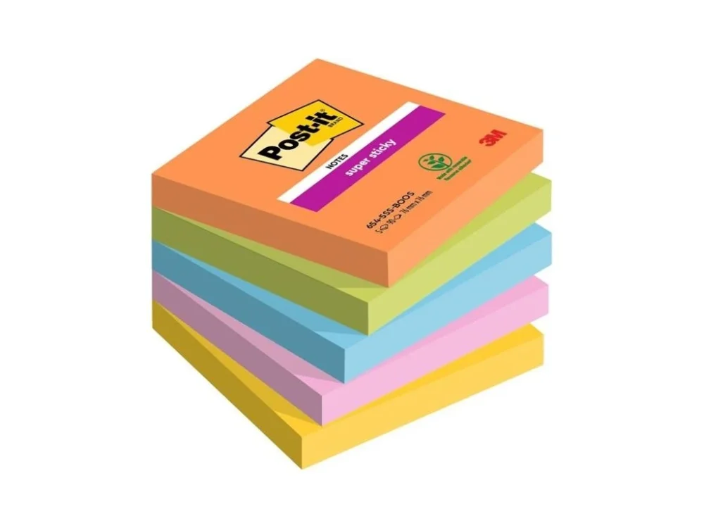 Bloček Post-it Sticky, 76 x 76 mm, BOOST, 5 ks Vrácení Zdarma