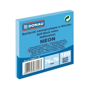 Bloček Donau, 76 x 76 mm, neonově modrý Aktuální