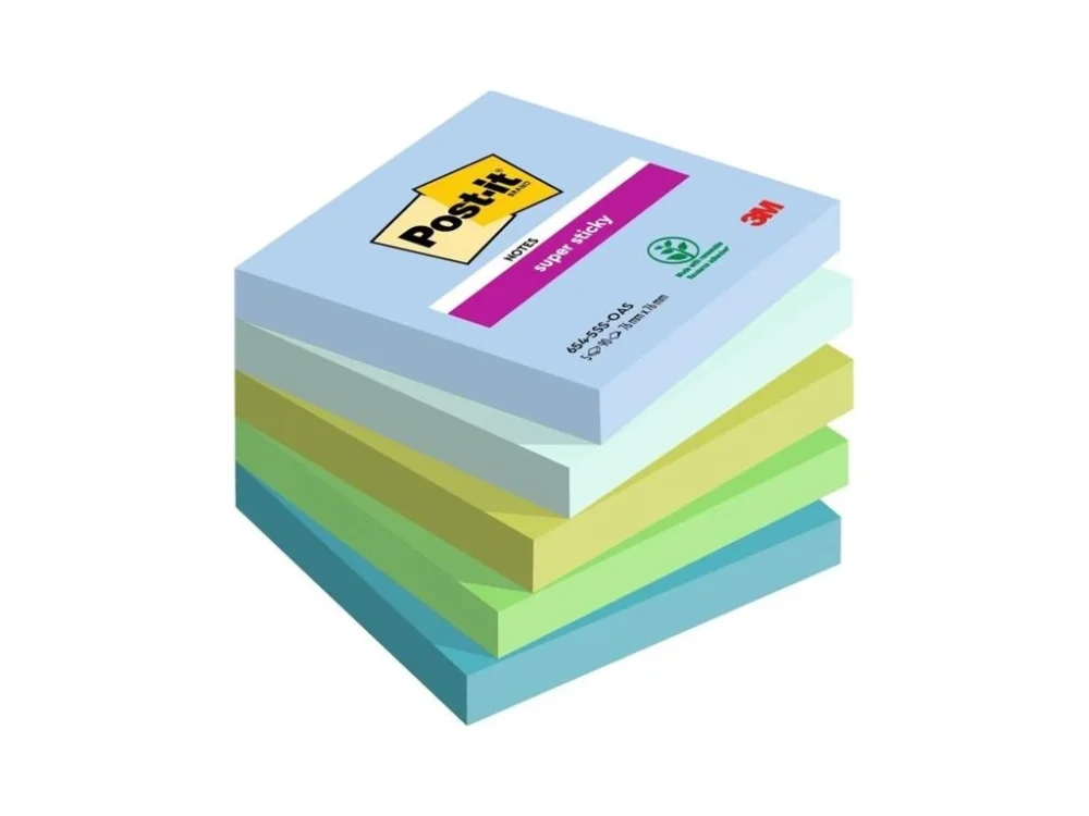 Autentický Bloček Post-it Sticky, 76 x 76 mm, OASIS, 5 ks