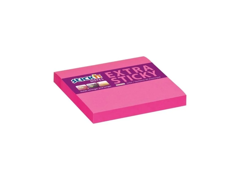 Bloček Hopax Extra Sticky, 76 x 76 mm, neon růžový Víkendová Akce