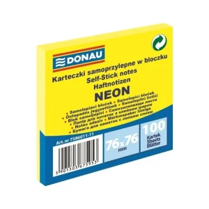Bloček Donau, 76 x 76 mm, neonově žlutý Bezpečná Platba