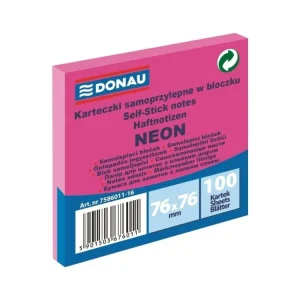 Bloček Donau, 76 x 76 mm, neonově růžový Aktuální