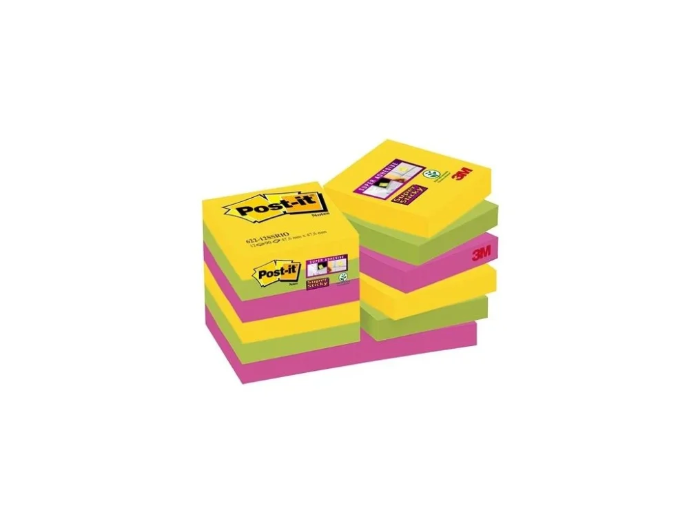 Bloček Post-it Sticky, 47,6x47,6 mm,Carnival, 12ks Aktuální