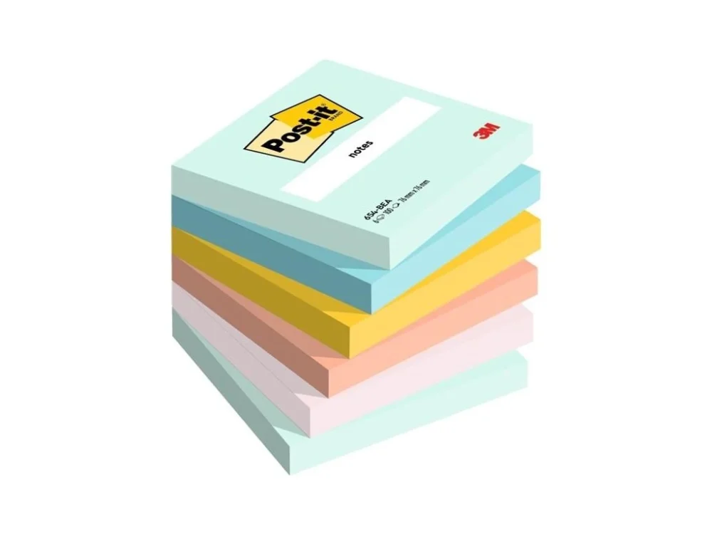 Autentický Bloček Post-it Sticky, 76 x 76 mm, BEACHSIDE, 6 ks