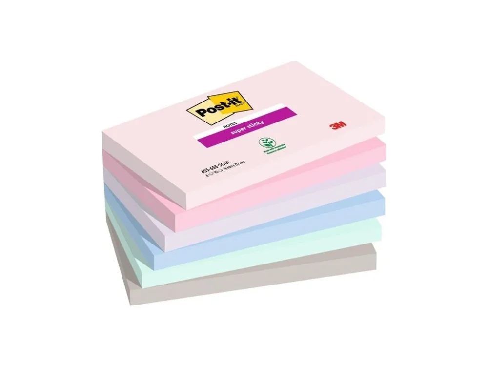 Bloček Post-it Sticky, 76 x 127 mm, SOULFUL, 6 ks Top Prodej