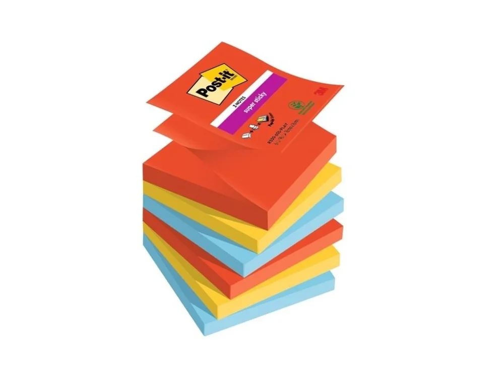 Z-bločky Super Sticky PLAYFUL, 76x76 mm, 6 ks Sezónní Sleva