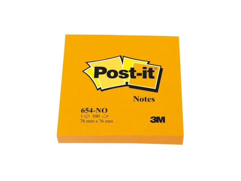 Bezpečná Platba Bloček Post it,76 x 76 mm, dýňově oranžový, 6 ks