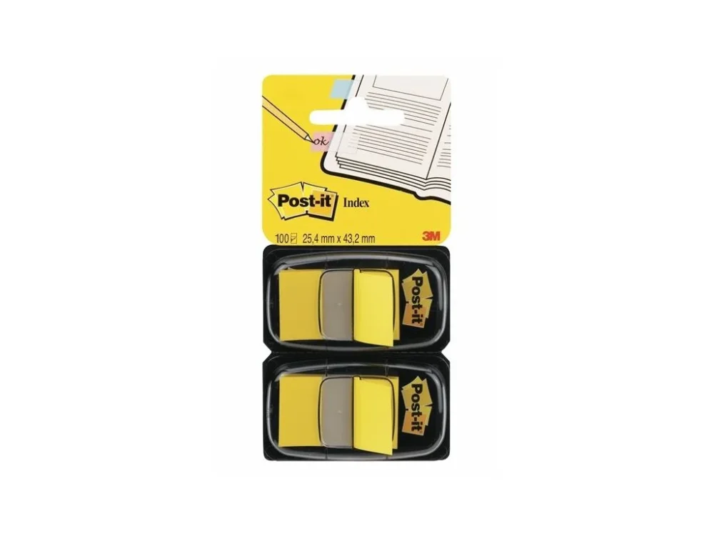 Záložky Post-it v zásobníku, žluté, 2x 50 záložek Vysoce Kvalitní
