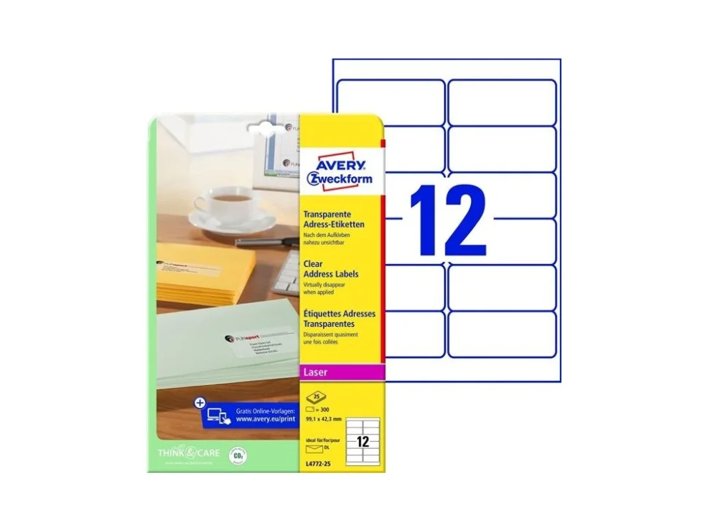 Adresní etikety, transpar., 99,1 x 42,3 mm Horká Nabídka