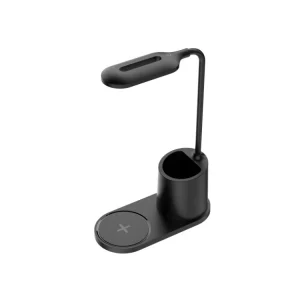 Speciální Cena Platinet stolní LED lampa 3W, bezdrátové nabíjení, černá