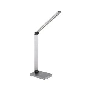 Platinet stolní LED lampa 10W stmívatelná, dotykové ovládání, bezdrátové nabíjení, USB port, stříbrná Poslední Šance