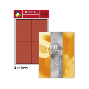 Zlevněný Univerzální etikety Samp;K Label, červené105x148 mm, 400 ks