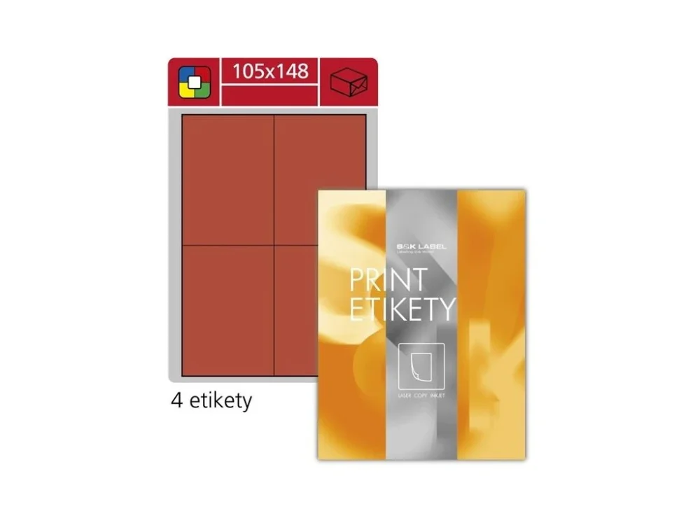 Zlevněný Univerzální etikety Samp;K Label, červené105x148 mm, 400 ks