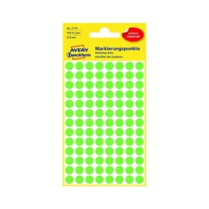 Akční Nabídka Kulaté etikety Avery, neon zelené, d=8 mm, 416 ks