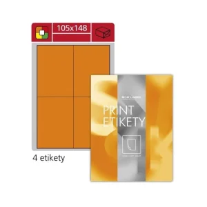Akce Fluorescentní etikety Samp;K Label-oranžová,105x148mm,400 ks