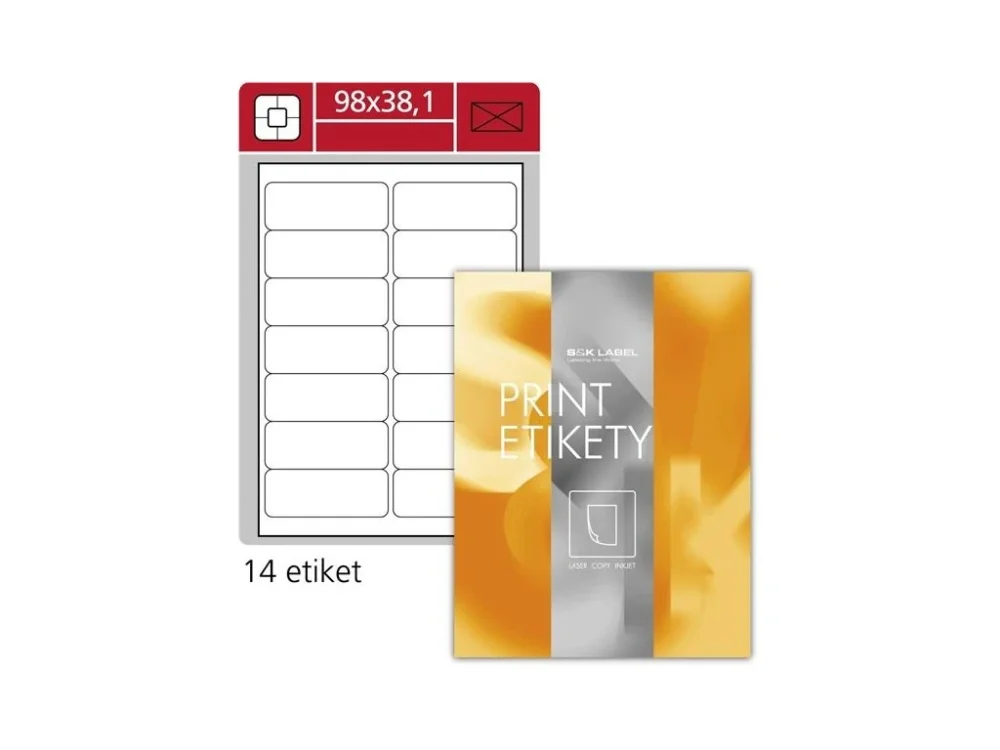 Univerzální etikety Samp;K Label - bílé, 98x38,1 mm, 1400 ks Časově Omezené