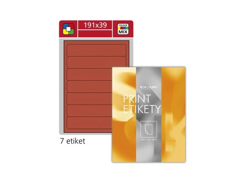 Univerzální etikety Samp;K Label - pastelově červené, 191x39 mm, 700 ks Výhodná Nabídka