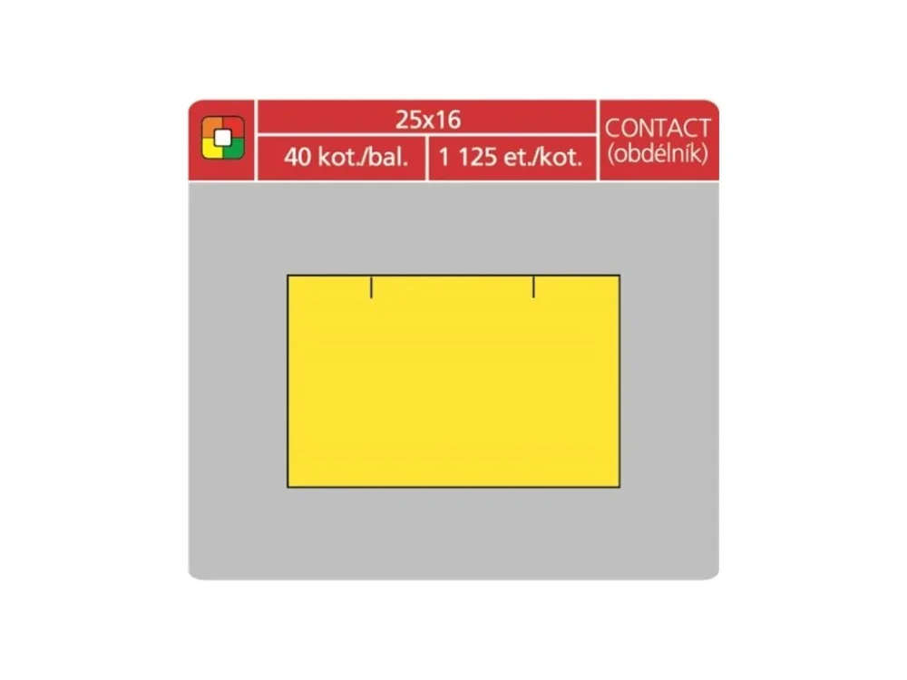 Cenové etikety CONTACT - 25x16, 1125 ks, žluté Jen Po Omezenou Doba