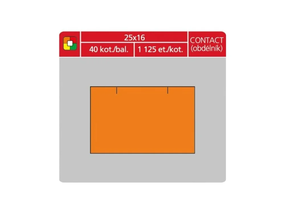 Cenové etikety CONTACT - 25x16, 1125 ks, oranžové Expresní Doručení
