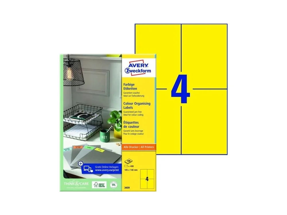 Žluté univerzální etikety, 105 x 148 mm, 400 ks Nejprodávanější