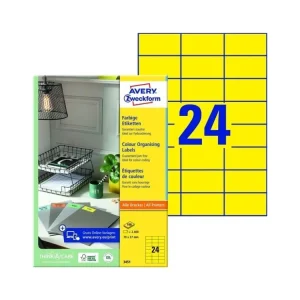 Žluté univerzální etikety, 70 x 37 mm, 2400 ks Nejprodávanější