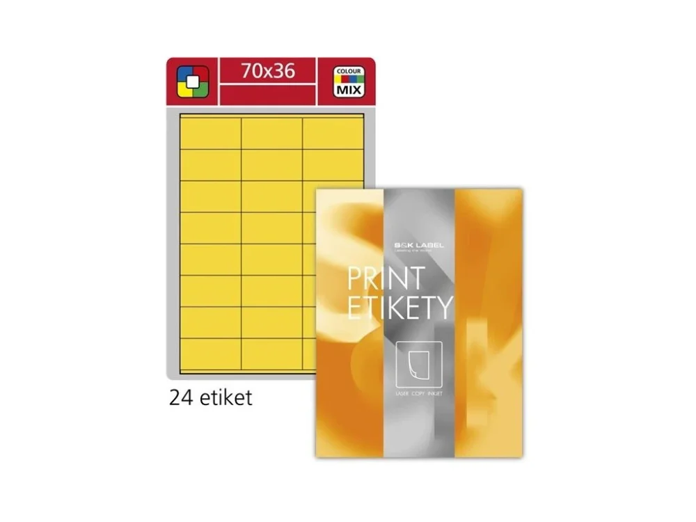 Univerzální etikety Samp;K Label, žluté70x36 mm, 2400 ks Originální