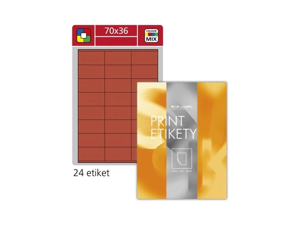 Univerzální etiketySamp;K Label, červené 70x36 mm, 2400 ks Vysoce Kvalitní
