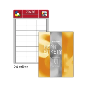 Autentický Etikety na označování, 70,0 x 36,0 mm, mix barev