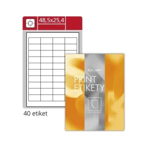Autentický Snímatelné etikety, bílé, 48,5 x 25,4 mm, 4000 ks