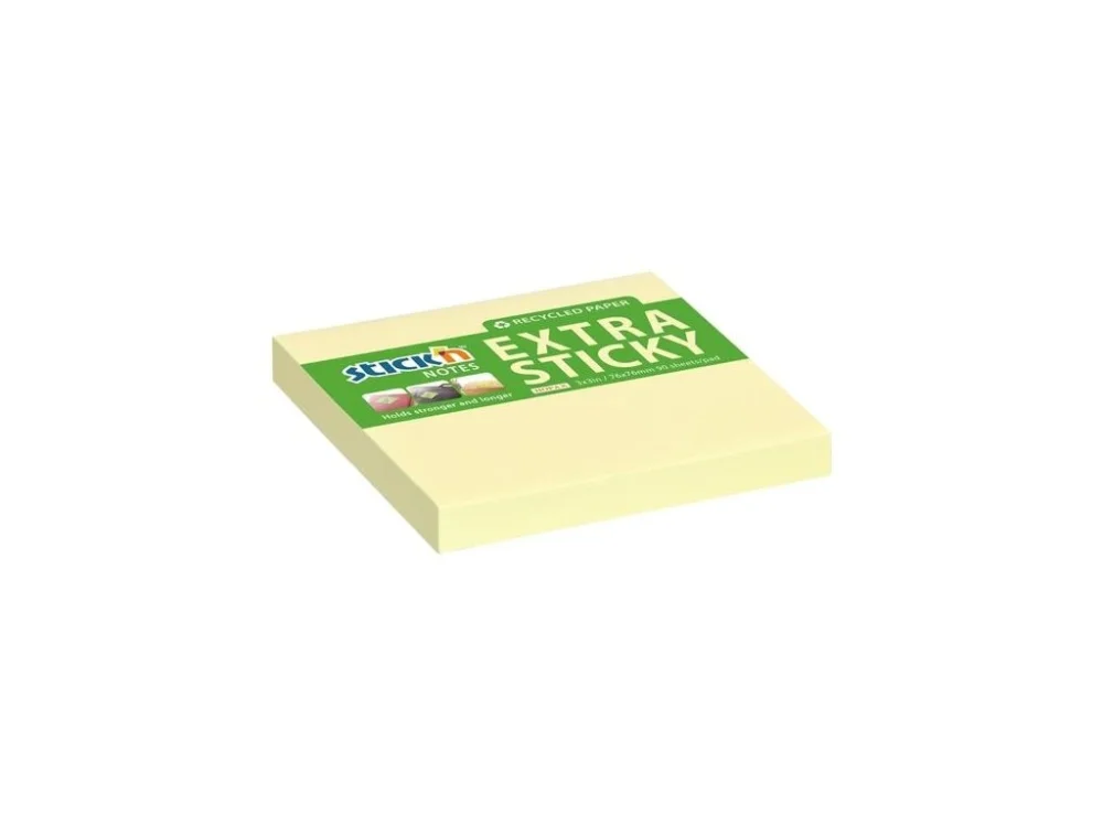 Akce Bloček Stick'n by Hopax EXTRA STICKY, 76x76mm, žlutý