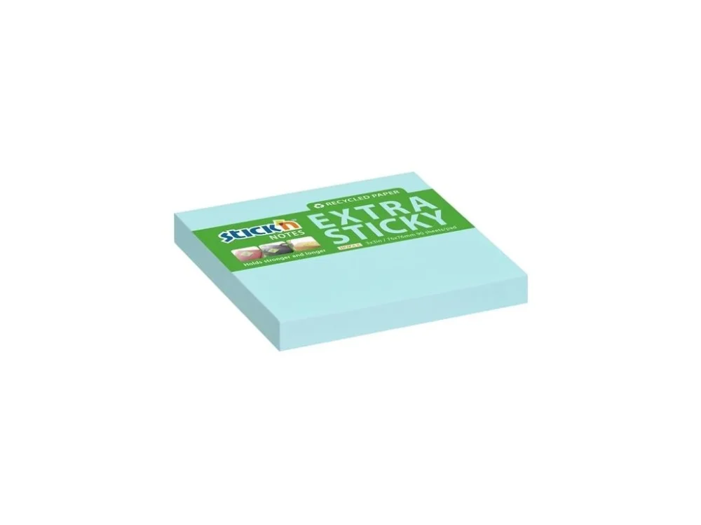 Bloček Stick'n by Hopax EXTRA STICKY, 76x76mm, modrý Top Prodej