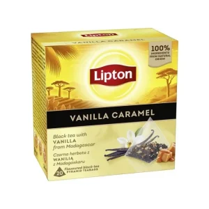 Značkový Černý čaj Lipton - pyramidy,vanilka/karamel, 20x 1,7g