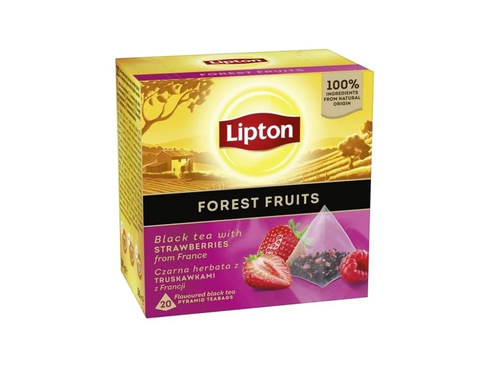 Černý čaj Lipton - pyramidy,červenáovoce, 20x 1,7 g Omezená Nabídka