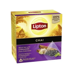 Černý čaj Lipton - pyramidy, příchuť chai, 20x1,7g Ihned K Objednání